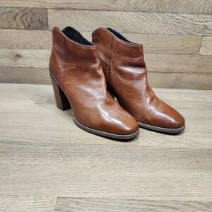 Clarks Women's Lora Lana Ankle Brown Leather Heel Ankle Boots Size 10 M